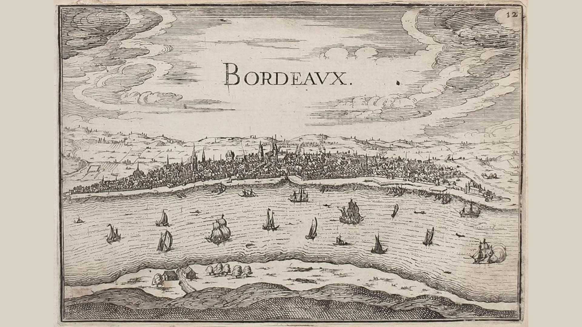 Croquis historique de Bordeaux.